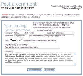 A simple form makes it easy for users to post comments A simple form makes it easy for users to post comments