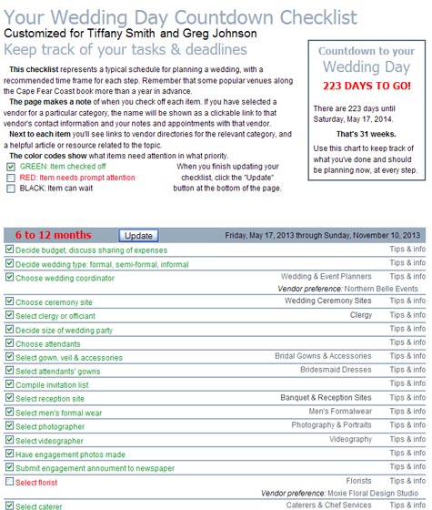 A personalized checklist for a couple planning their wedding A personalized checklist for a couple planning their wedding