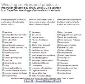 Click for larger view of customer category selection form Click for larger view of customer category selection form